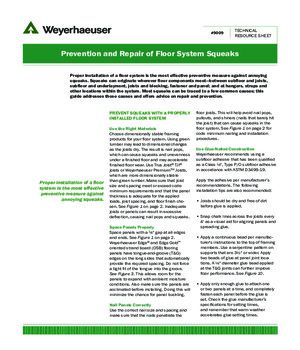 Prevention and Repair of Floor System Squeaks