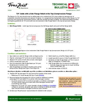 TJI® Joists with an Inadvertent Side Flange Notch in the Top (Compression) Flange