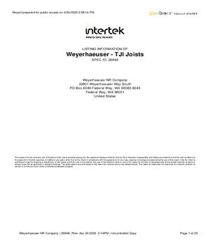 Intertek TJI Fire Listings